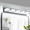 Modern Chrome LED Vanity Light, 5-Lights Wall Sconce for Bathroom and Mirror, Sleek Minimalist Design, Energy-Efficient, Easy to Install