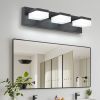 Modern Led Vanity Light for Bathroom Transparent Acrylic Matt Black 3 Light Over Mirror Vanity Light
