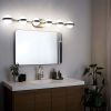 43" Gold Minimalist LED Bathroom Vanity Light with Crystal Sand Acrylic Shades, 6-Light Wall Mounted Decorative Lighting Fixture