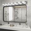 45" Modern Chrome 7-Light LED Vanity Light, Square Acrylic Lampshades Wall Mount Fixture for Bathroom, Mirror Lighting